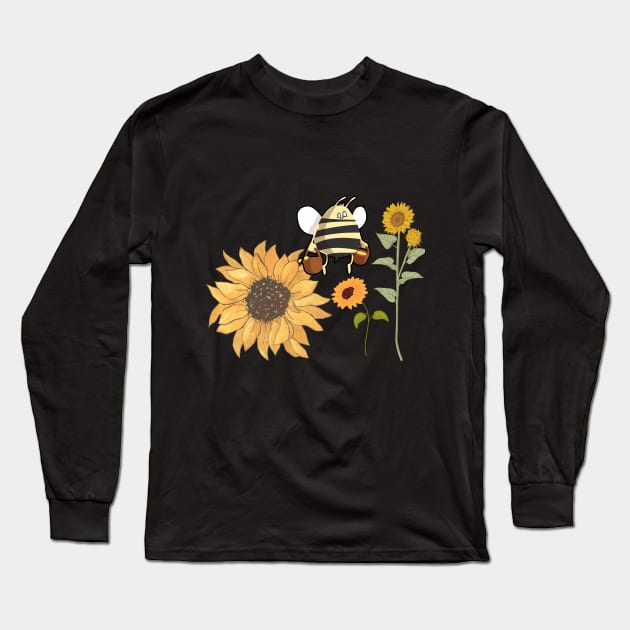 Sunflower and Fatty Bee Long Sleeve T-Shirt by Color by EM